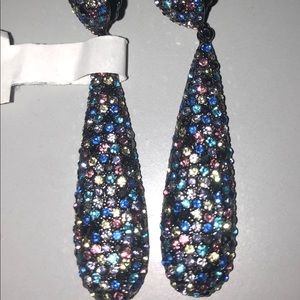 Neiman Marcus Jardin multi-colored crystal earrings
